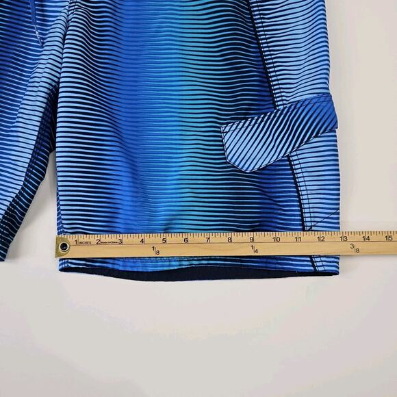 Nike Board Shorts Men's 36 Surf Swimming Trunks Stretch Blue Striped Unlined - Picture 6 of 9
